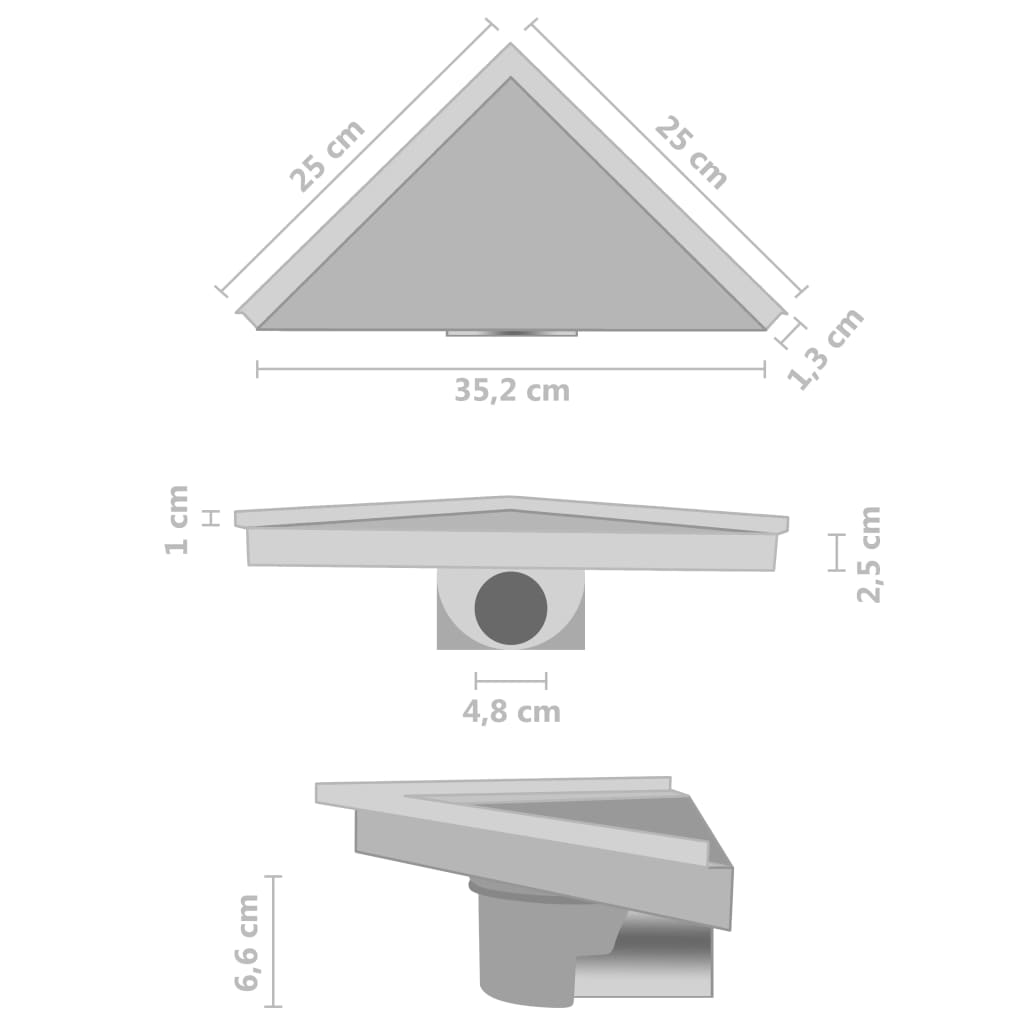 vidaXL Duschablauf 2-in-1 Abdeckung 25×25 cm Edelstahl