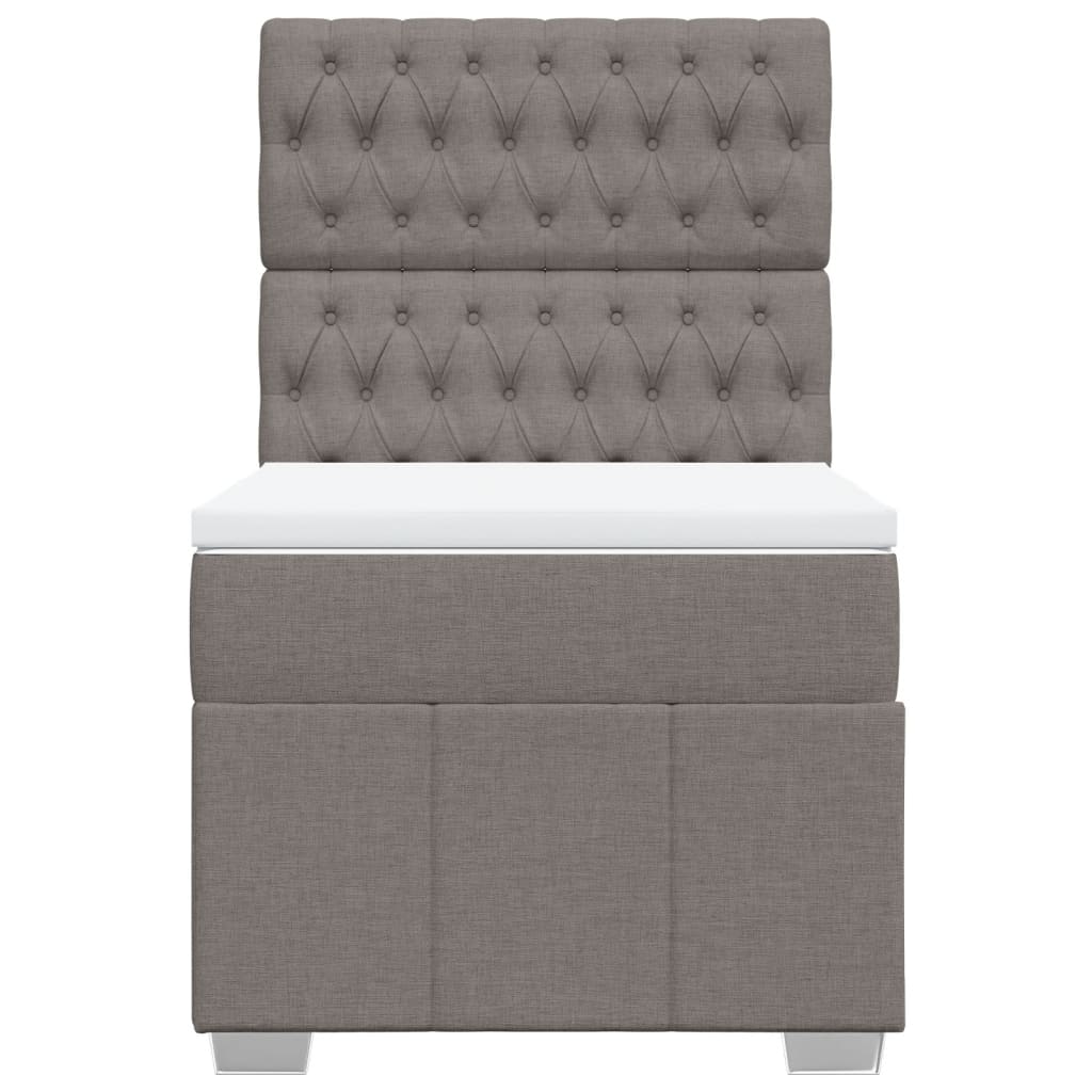 vidaXL Boxspringbett mit Matratze Taupe 90x190 cm Stoff