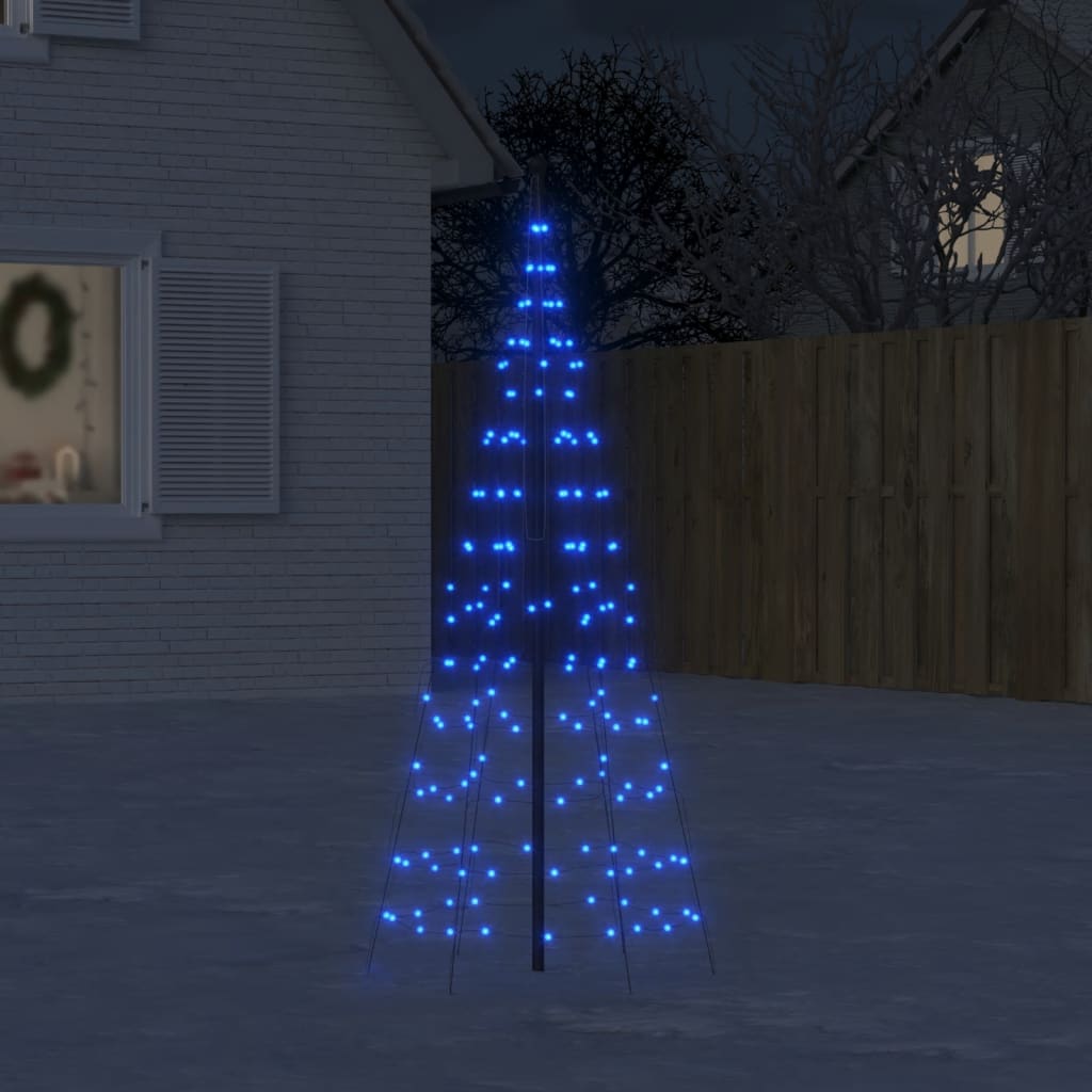 vidaXL LED-Weihnachtsbaum für Fahnenmast 200 LEDs Blau 180 cm