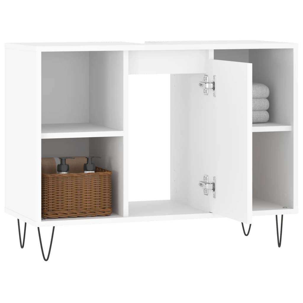 vidaXL Badschrank Weiß 80x33x60 cm Holzwerkstoff