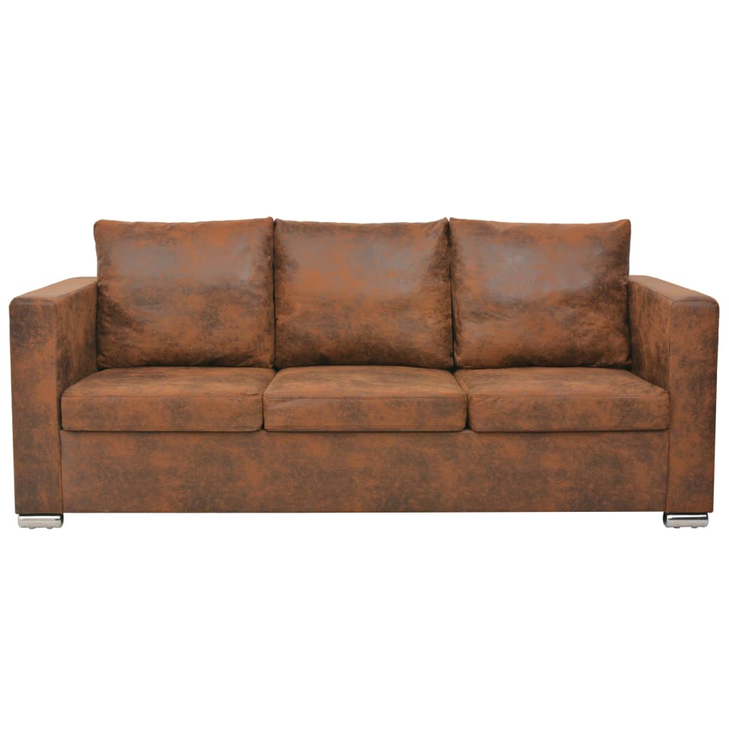 vidaXL Sofa 3-Sitzer 191x73x82 cm Wildleder-Optik