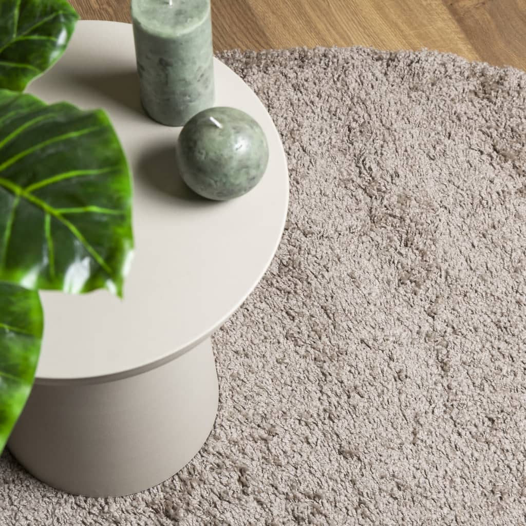 vidaXL Shaggy-Teppich PAMPLONA Hochflor Modern Beige Ø 200 cm