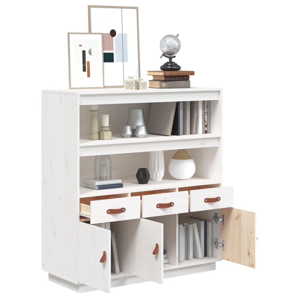 vidaXL Highboard Weiß 100x40x108,5 cm Massivholz Kiefer