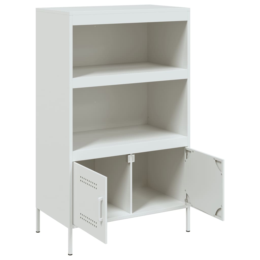 vidaXL Highboard Weiß 68x39x113 cm Stahl