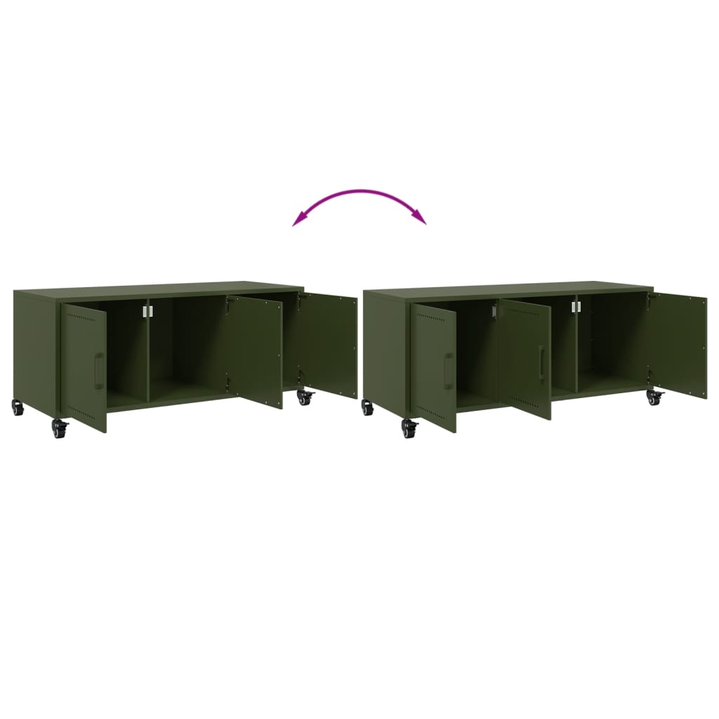 vidaXL TV-Schrank Olivgrün 100,5x39x43,5 cm Stahl