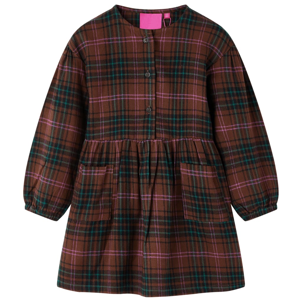 Kinderkleid mit Langen Ärmeln Cognac 128