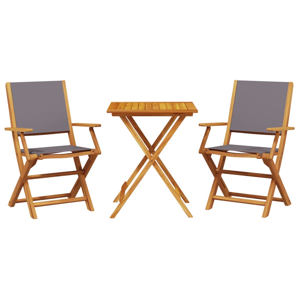 vidaXL 3-tlg. Bistro-Set Anthrazit Stoff und Massivholz