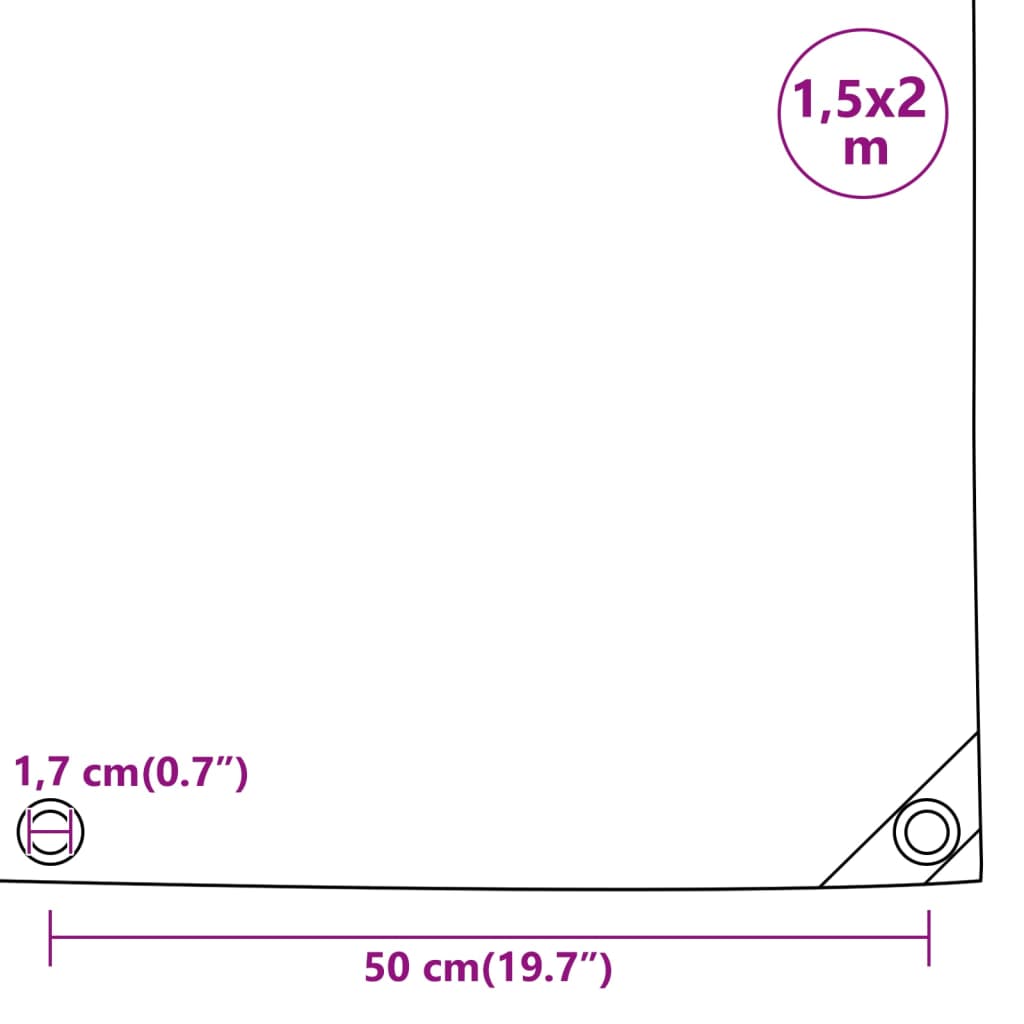 vidaXL Abdeckplane Grün 1,5x2 m 650 g/m²