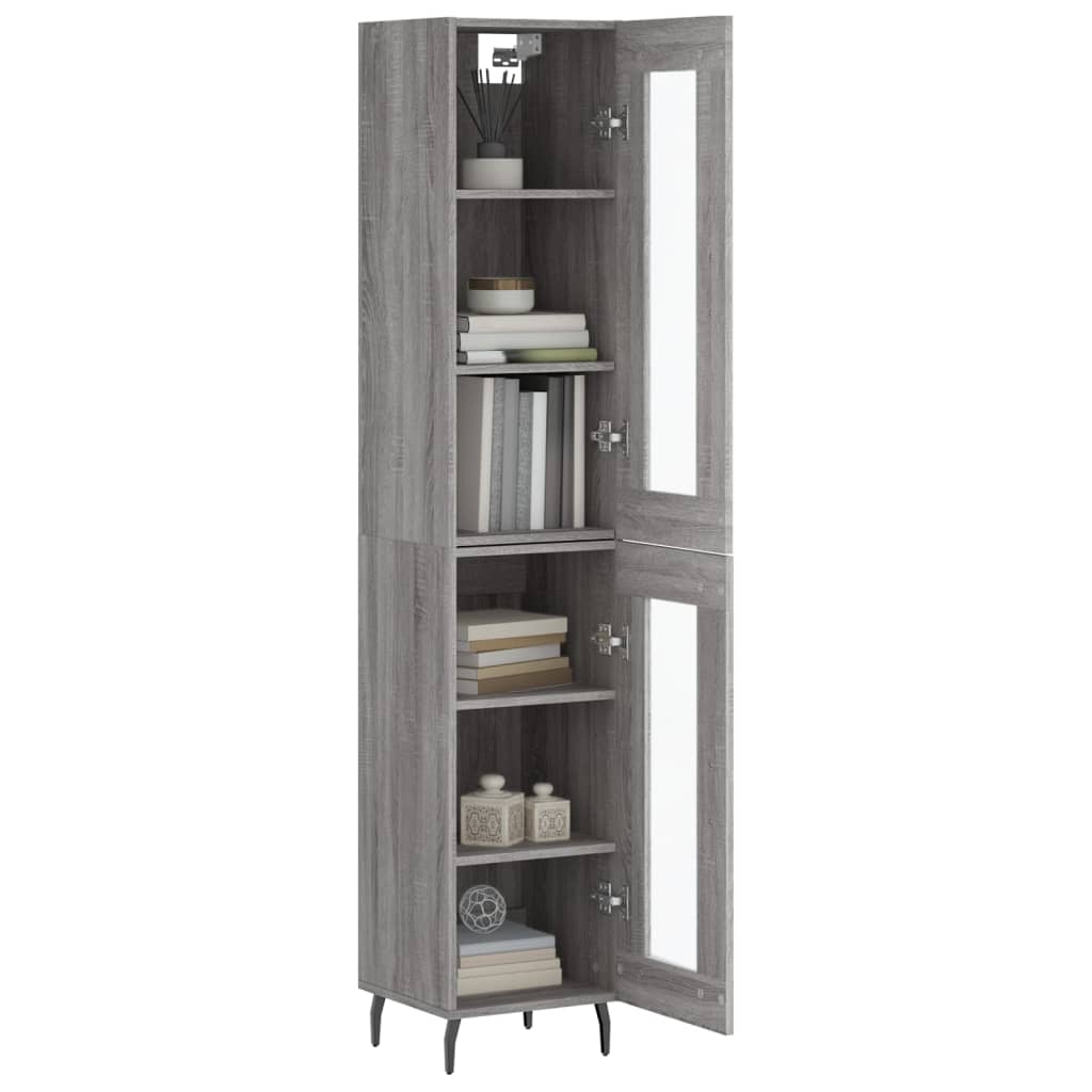 vidaXL Highboard Grau Sonoma 34,5x34x180 cm Holzwerkstoff