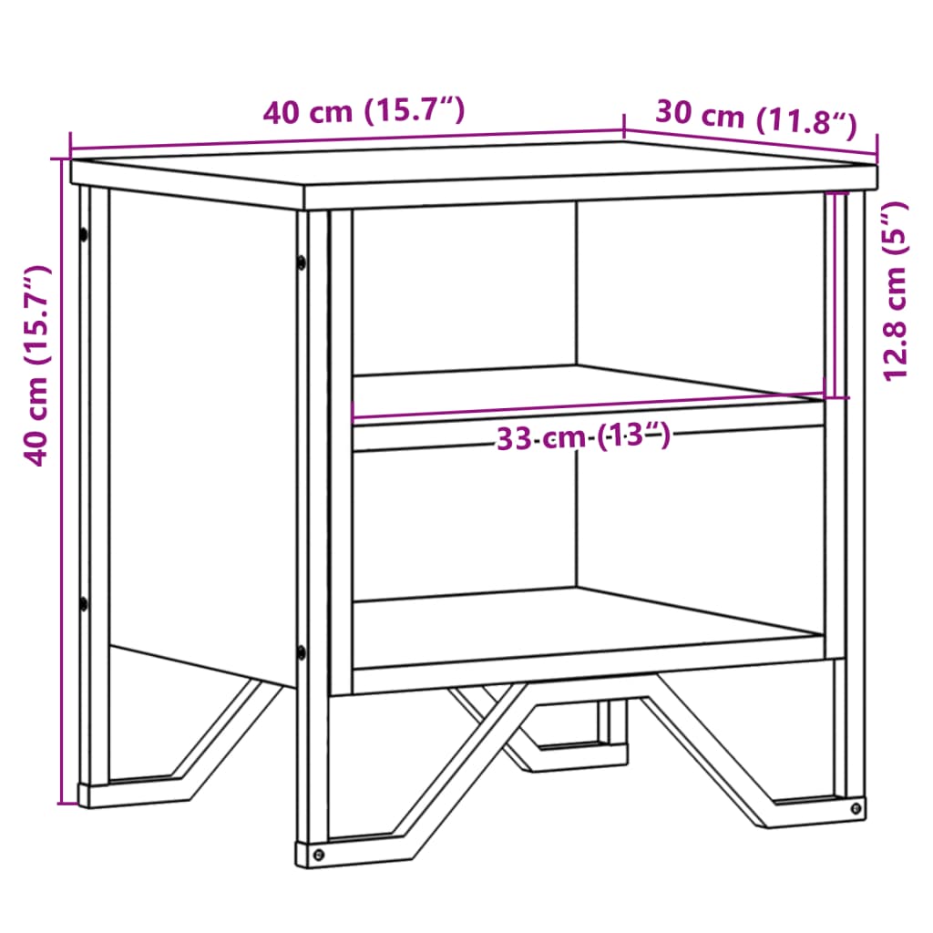 vidaXL Nachttische 2 Stk. Grau Sonoma 40x30x40 cm Holzwerkstoff