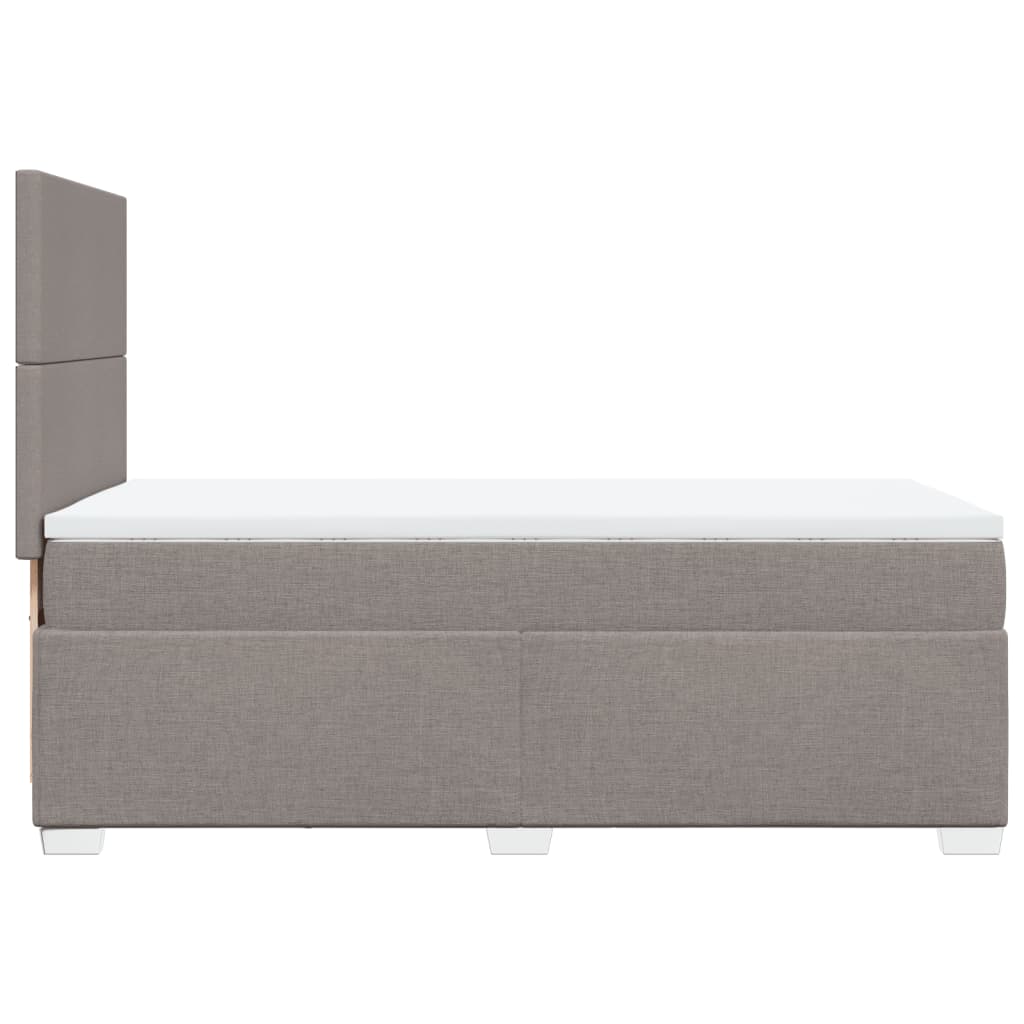 vidaXL Boxspringbett mit Matratze Taupe 100x200 cm Stoff