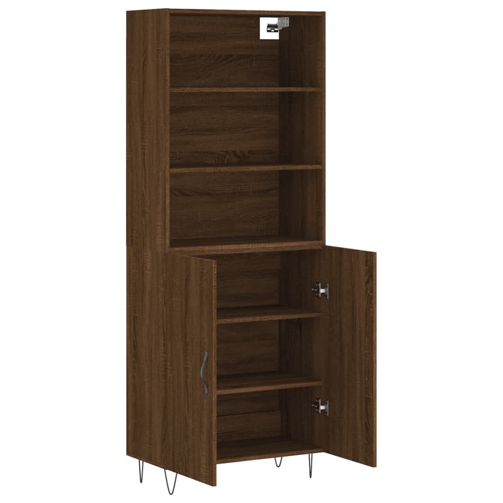 vidaXL Highboard Braun Eichen-Optik 69,5x34x180 cm Holzwerkstoff