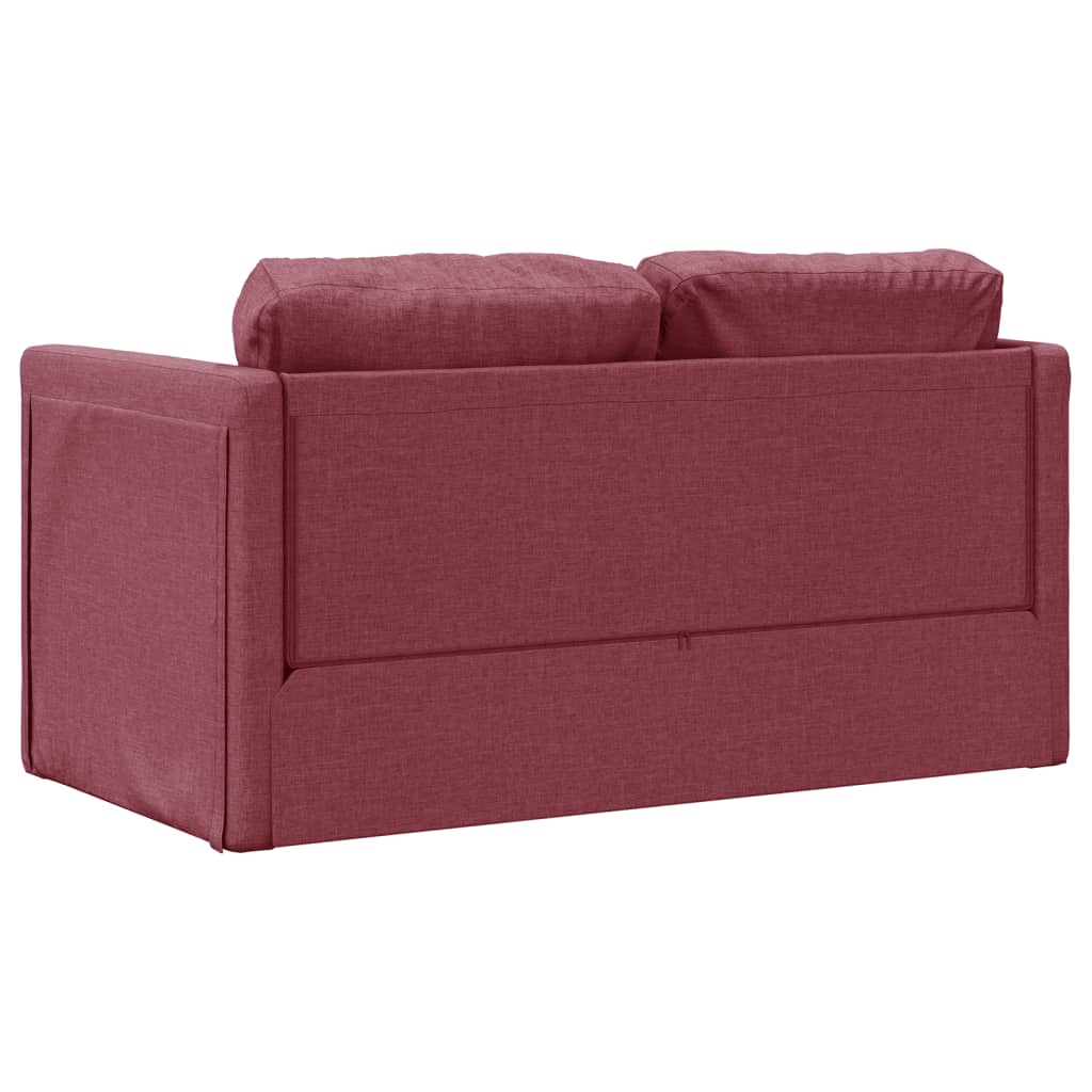 vidaXL Bodensofa mit Schlaffunktion Weinrot 112x174x55 cm Stoff