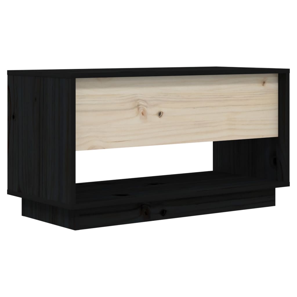 vidaXL TV-Schrank Schwarz 74x34x40 cm Massivholz Kiefer