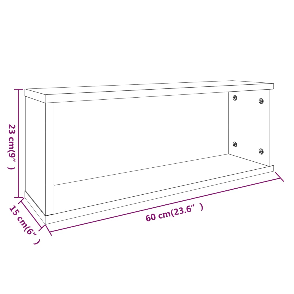 vidaXL Würfelregale 6 Stk. Braun Eichen-Optik 60x15x23cm Holzwerkstoff