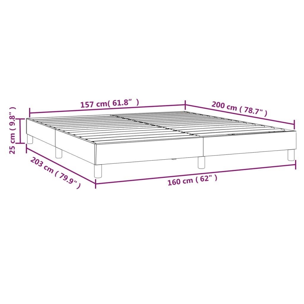 vidaXL Bettgestell Dunkelgrau 160x200 cm Stoff