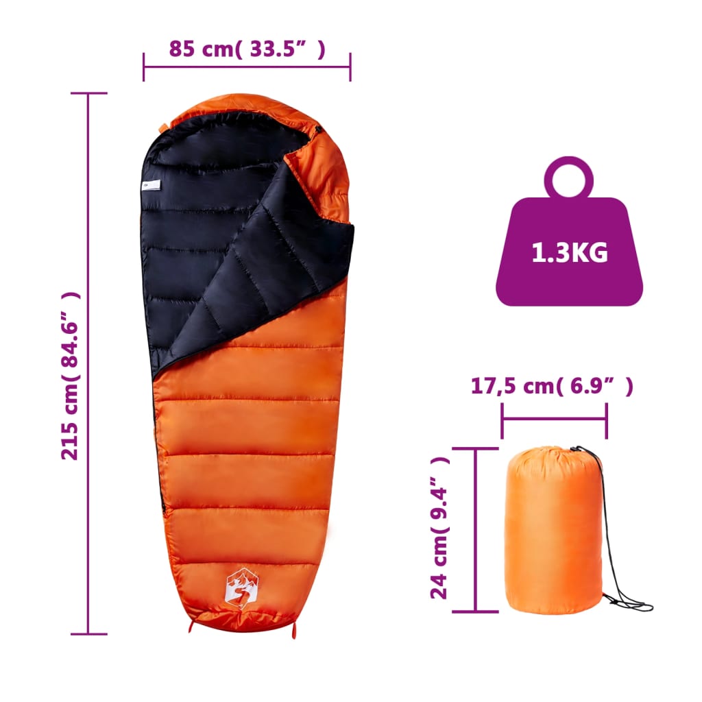 vidaXL Mumienschlafsack für Erwachsene Camping 3 Jahreszeiten