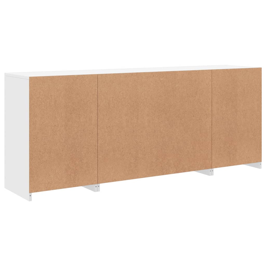 vidaXL Sideboard mit LED-Leuchten Weiß 163x37x67 cm