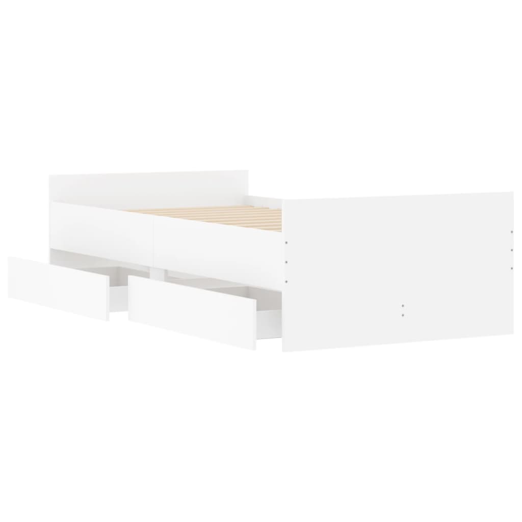 vidaXL Bettgestell mit Schubladen Weiß 90x200 cm