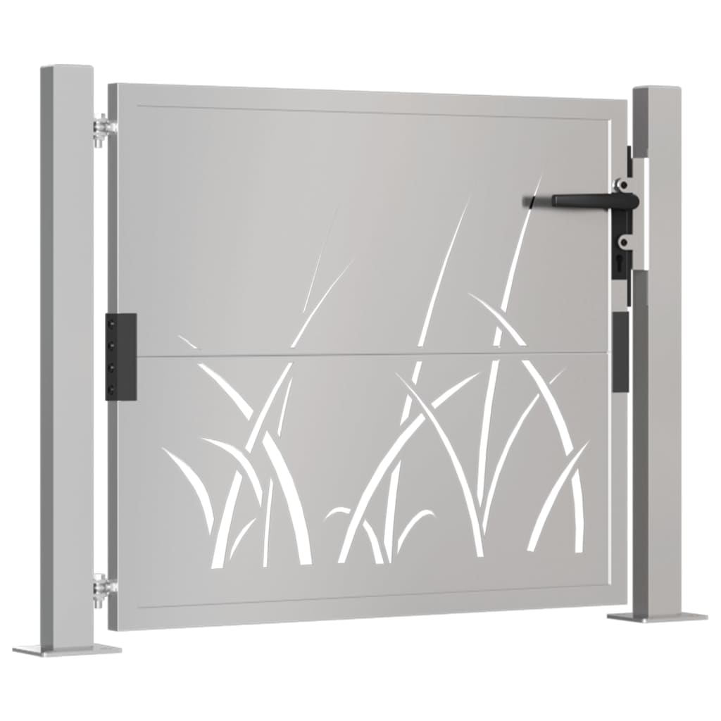 vidaXL Gartentor 105x105 cm Cortenstahl Gras-Design