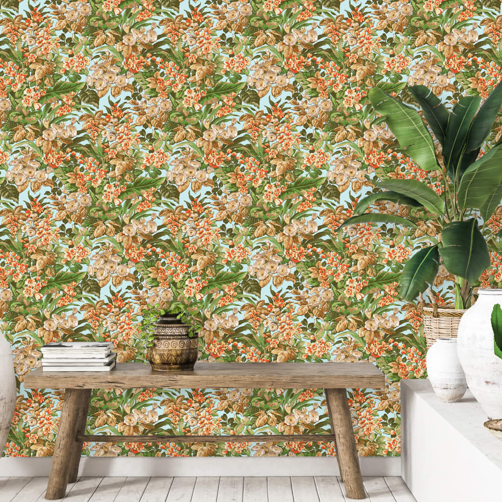 DUTCH WALLCOVERINGS Tapete Blumenmuster Mehrfarbig