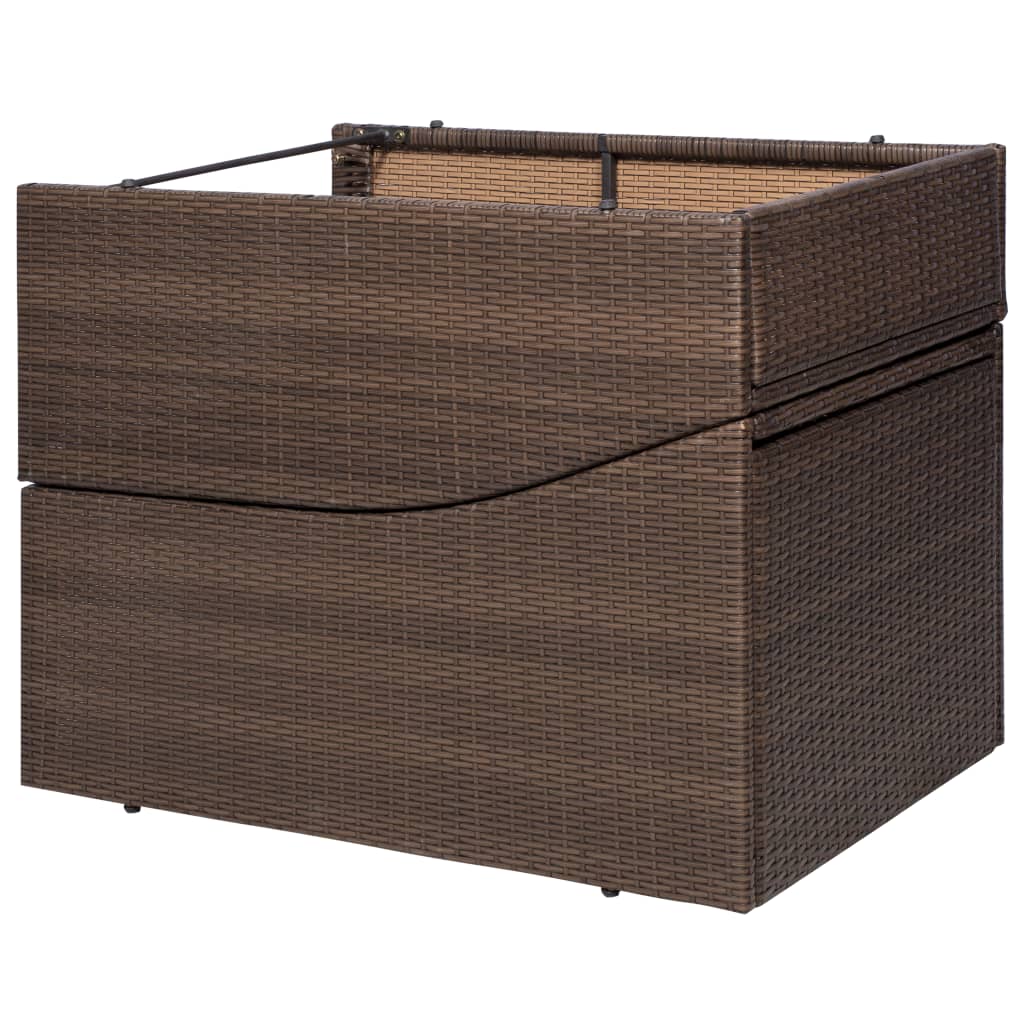 vidaXL Sonnenliege mit Polsterauflage Poly Rattan Braun