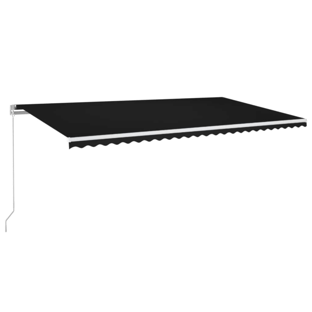 vidaXL Markise Manuell Einziehbar mit LED 600x350 cm Anthrazit