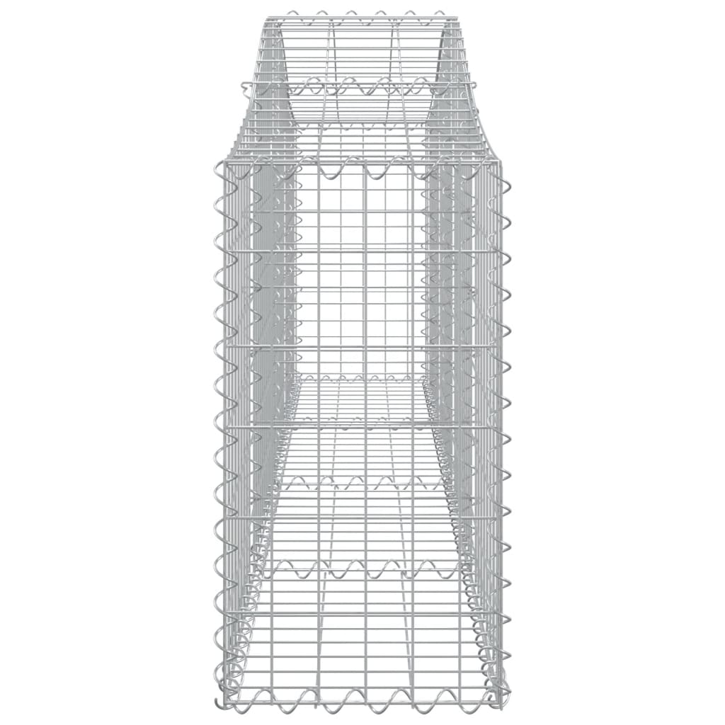 vidaXL Gabione mit Hochbogen 200x30x60/80 cm Verzinktes Eisen