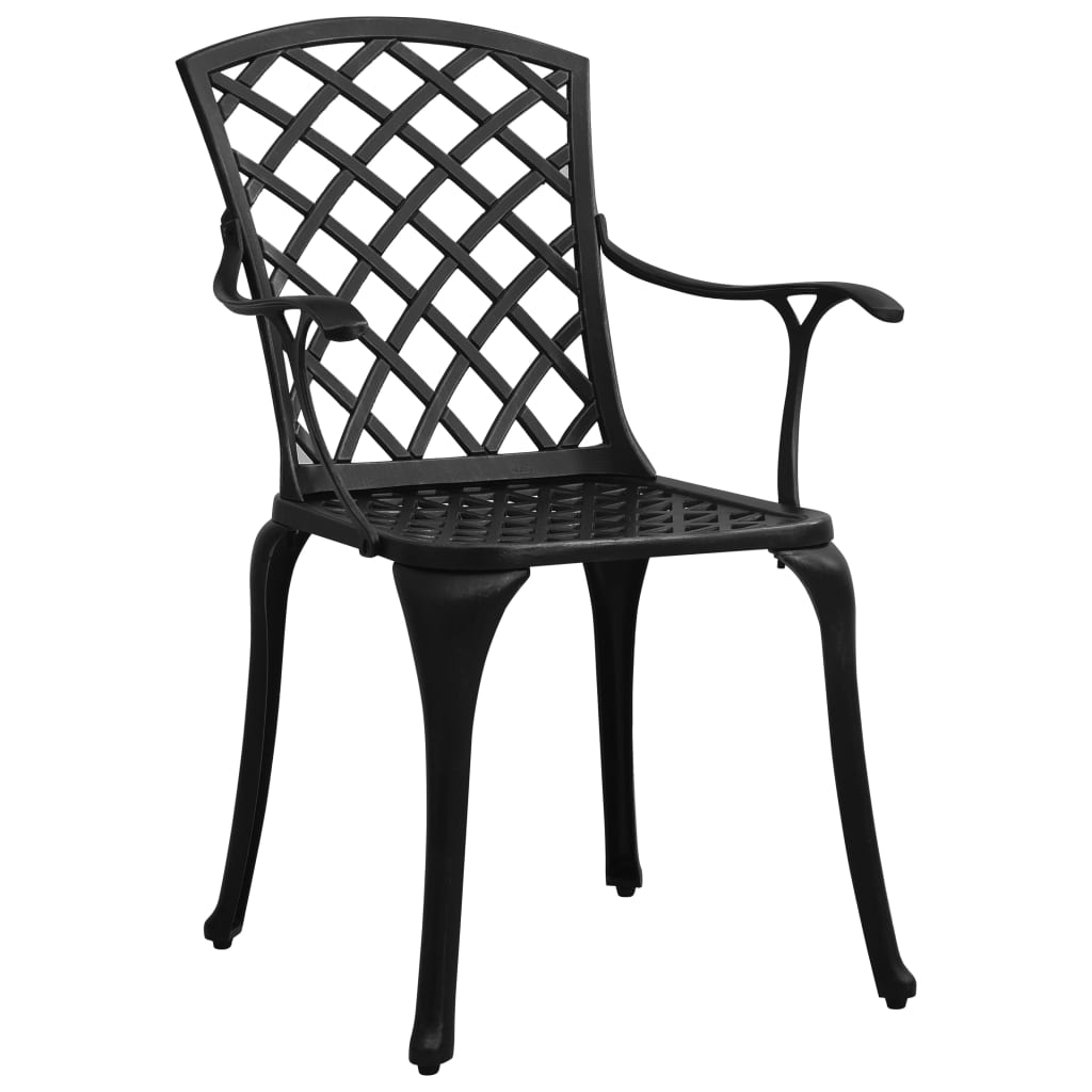 vidaXL 5-tlg. Bistro-Set Aluminiumguss Schwarz