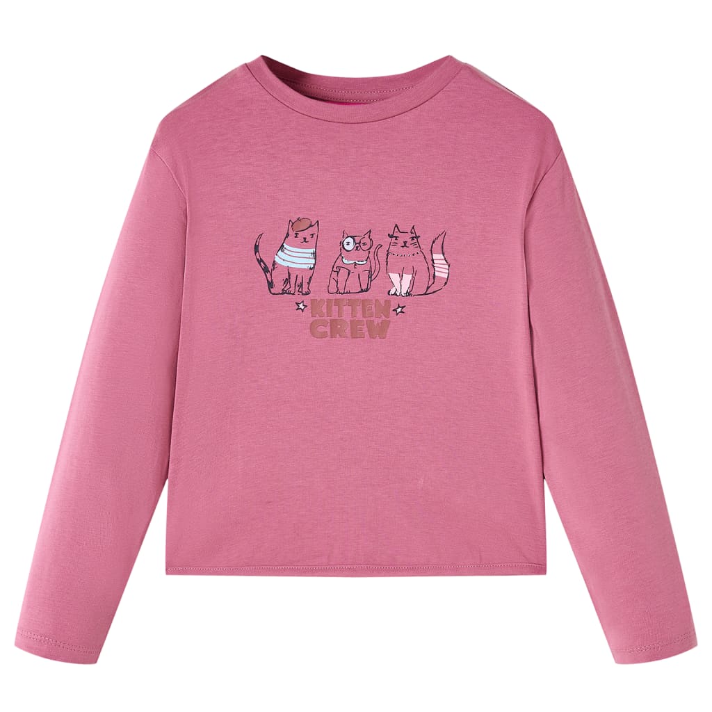 Kinder-Langarmshirt Himbeerrosa 140