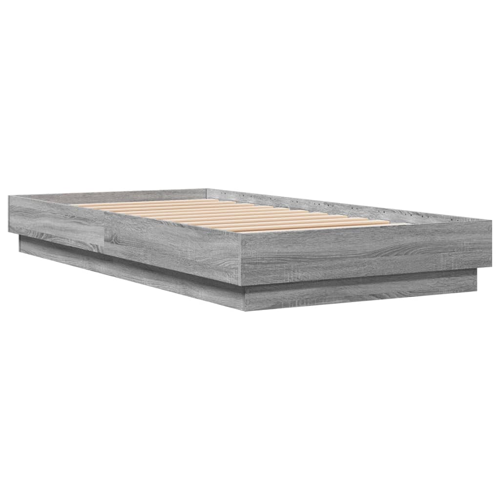 vidaXL Bettgestell Grau Sonoma 75x190 cm Holzwerkstoff