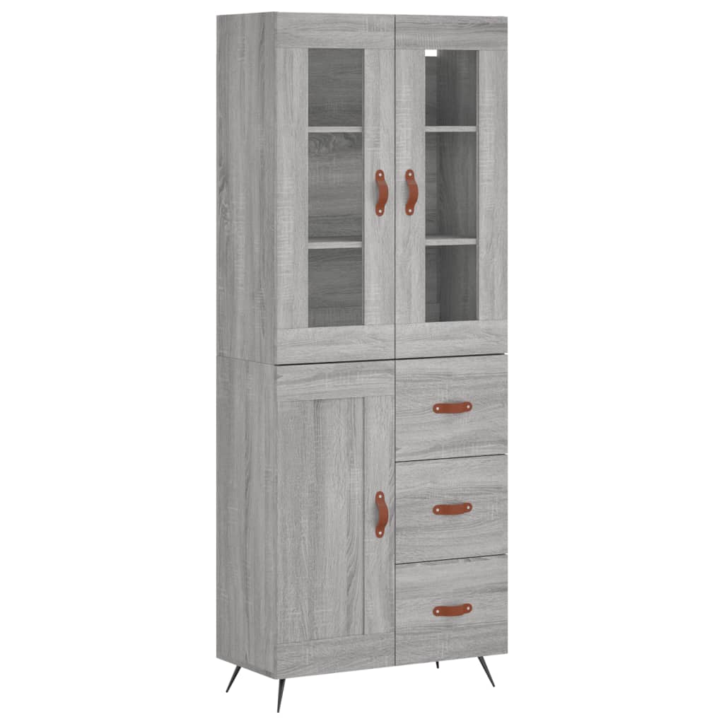 vidaXL Highboard Grau Sonoma 69,5x34x180 cm Holzwerkstoff