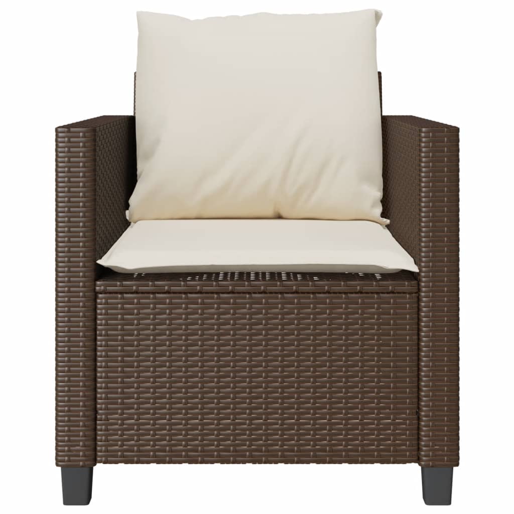 vidaXL 3-tlg. Bistro-Set mit Kissen Braun Poly Rattan