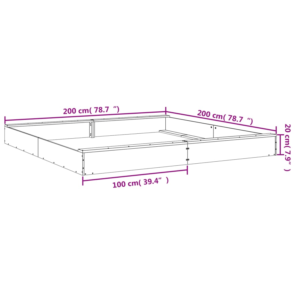 vidaXL Sandkasten mit Sitzen Quadratisch Massivholz Kiefer