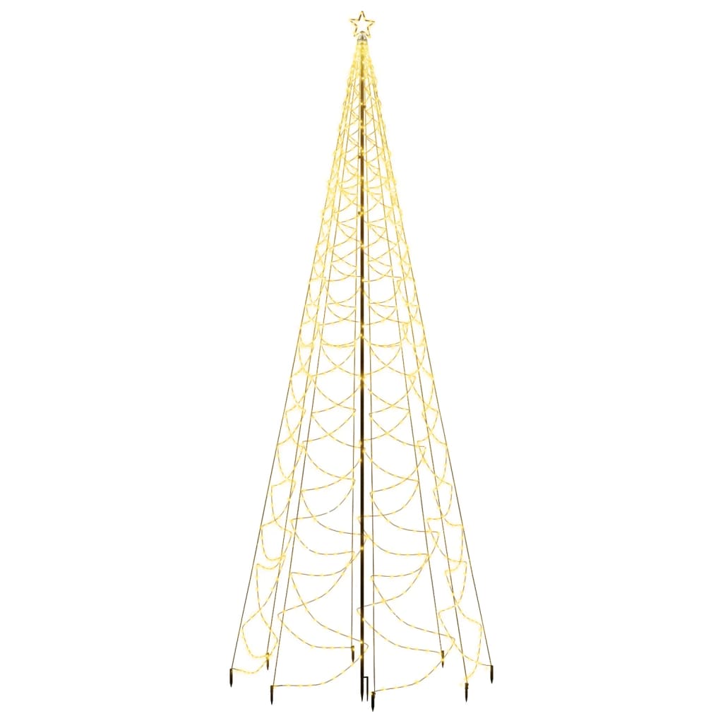 1400 m LED-Weihnachtsbaum Warmweiß 5 mit LEDs vidaXL Metallstange