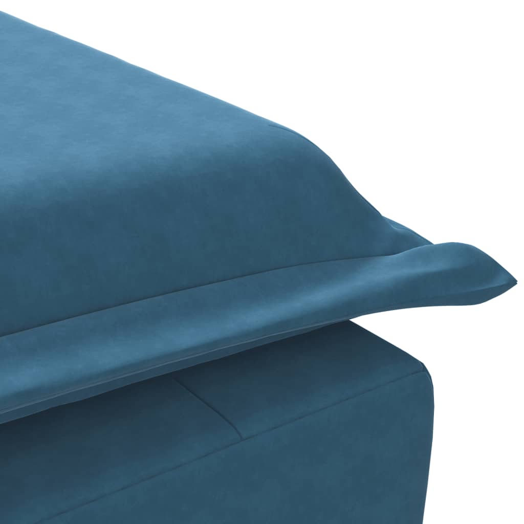 vidaXL Massage-Chaiselongue mit Nackenrolle Blau Samt