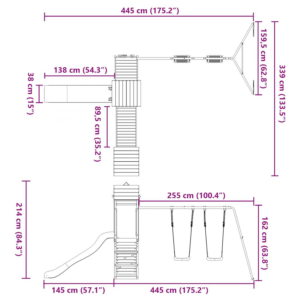 vidaXL Spielturm Massivholz Douglasie