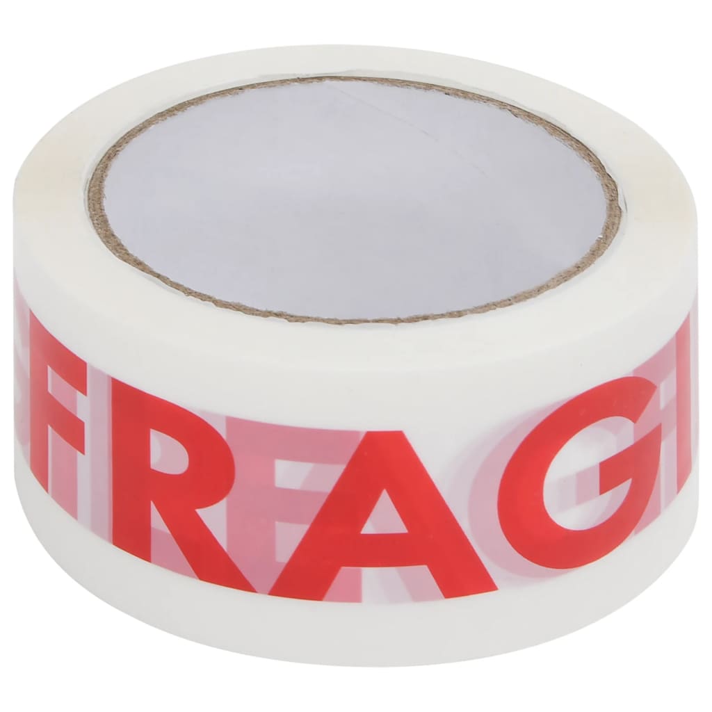 vidaXL Paketklebeband 36 Stk. FRAGILE Aufdruck Weiß 48 mm x 66 m