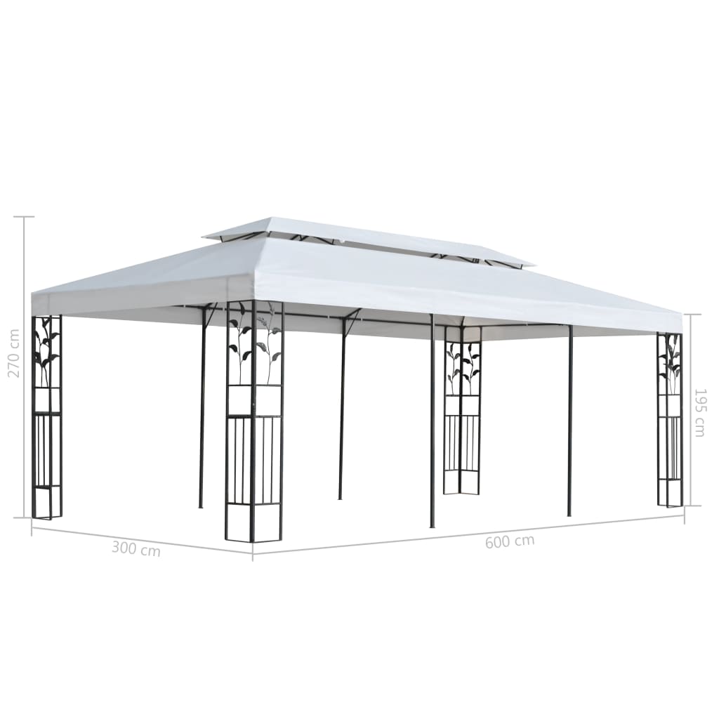 vidaXL Pavillon 3x6 m Weiß