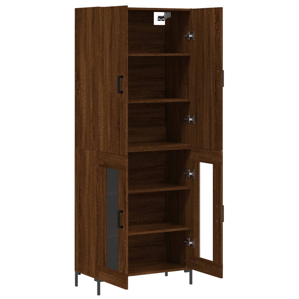 vidaXL Highboard Braun Eichen-Optik 69,5x34x180 cm Holzwerkstoff