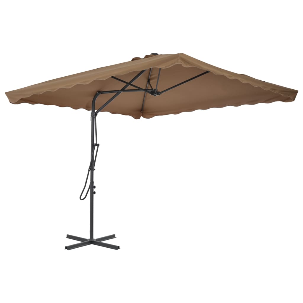 vidaXL Sonnenschirm mit Stahl-Mast 250x250 cm Taupe