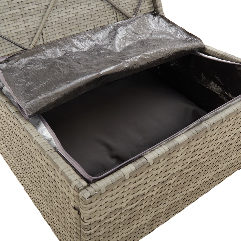 vidaXL Garten-Mittelsofas 4 Stk. Grau 57x57x56 cm Poly Rattan