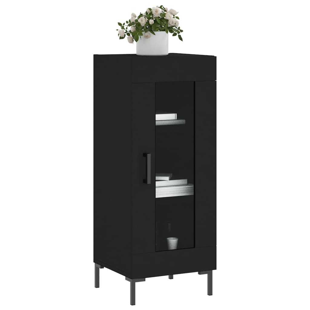 vidaXL Sideboard Schwarz 34,5x34x90 cm Holzwerkstoff