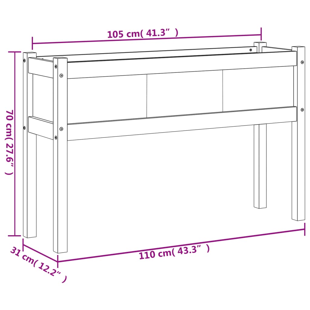 vidaXL Pflanzkübel mit Beinen 2 Stk. Wachsbraun Massivholz Kiefer