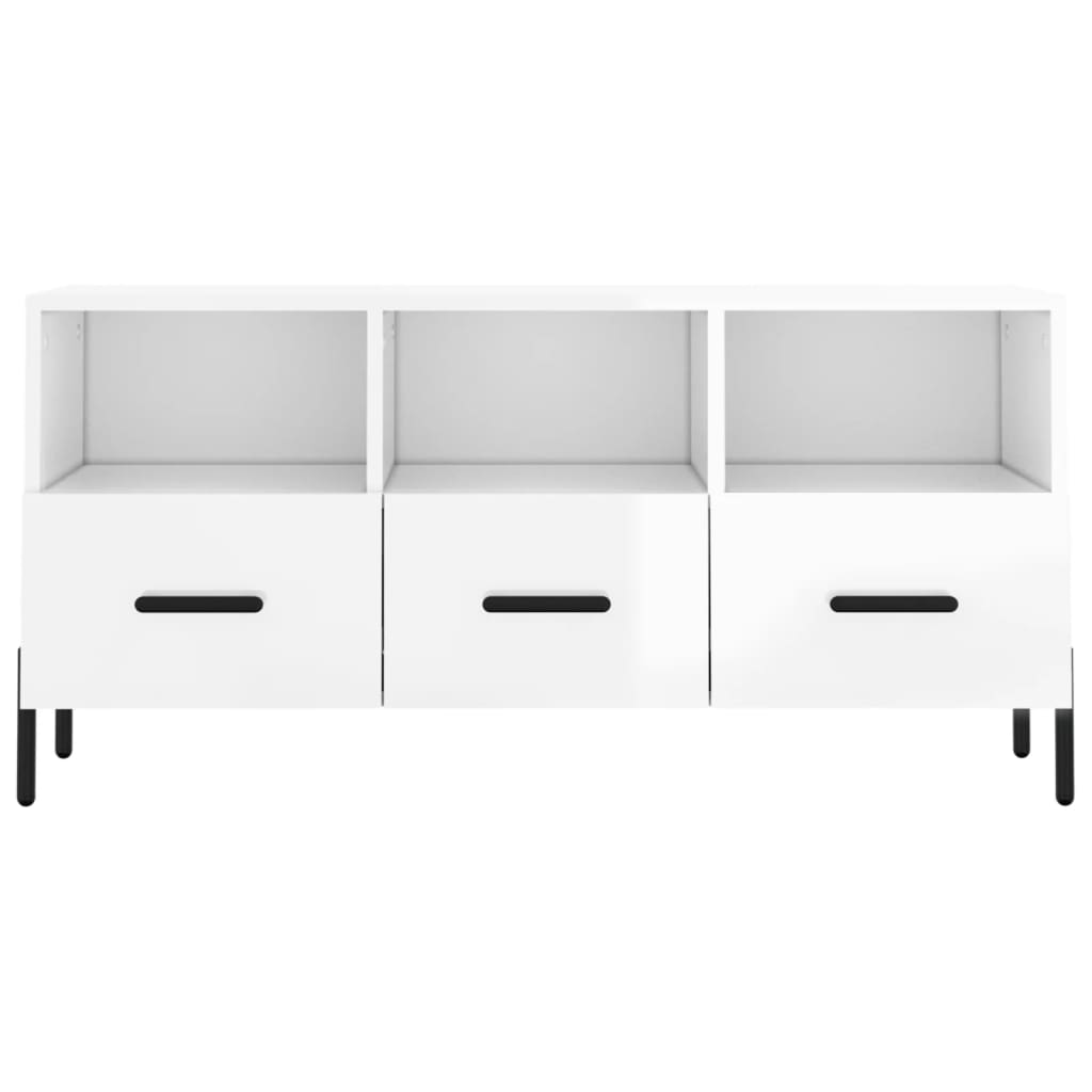 vidaXL TV-Schrank Hochglanz-Weiß 102x36x50 cm Holzwerkstoff