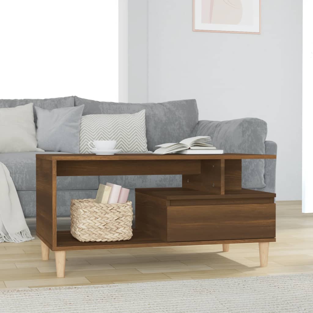 vidaXL Couchtisch Braun Eichen-Optik 90x49x45 cm Holzwerkstoff