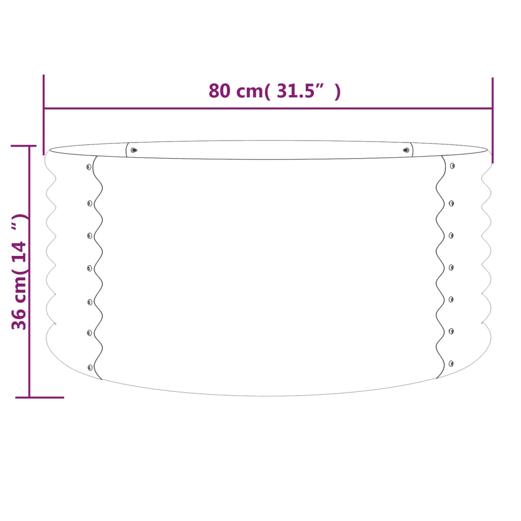 vidaXL Pflanzkübel Pulverbeschichteter Stahl 80x80x36 cm Grün