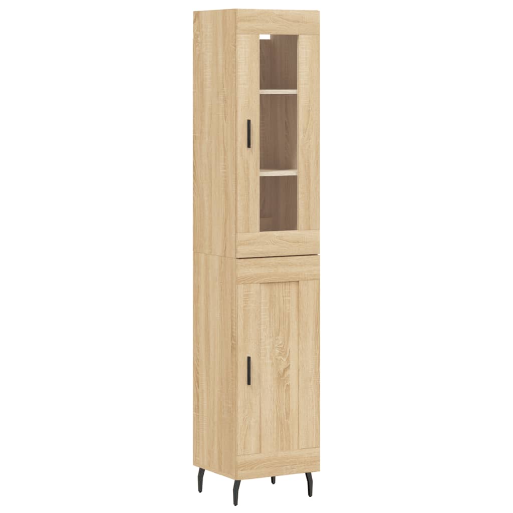 vidaXL Highboard Sonoma-Eiche 34,5x34x180 cm Holzwerkstoff