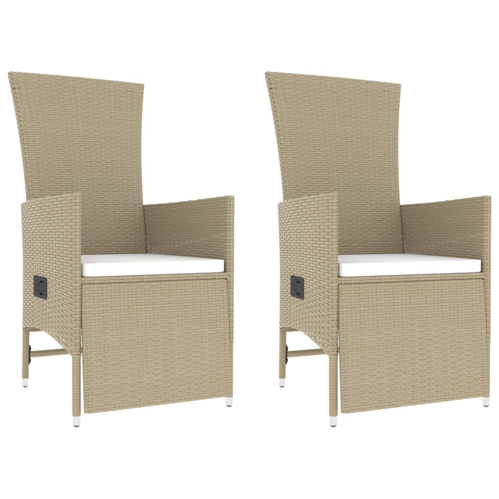 vidaXL 3-tlg. Garten-Lounge-Set Beige Poly Rattan & Stahl