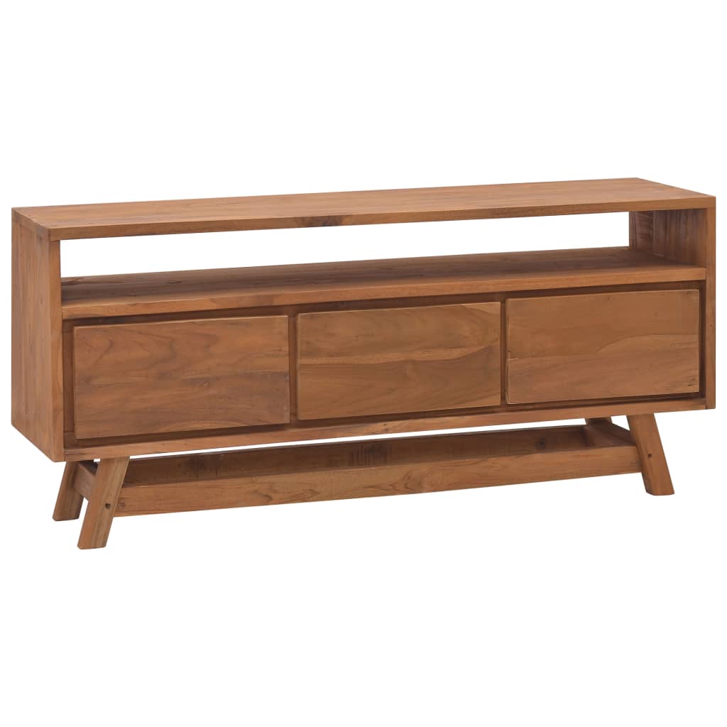 vidaXL TV-Schrank 110x30x50 cm Massivholz Teak